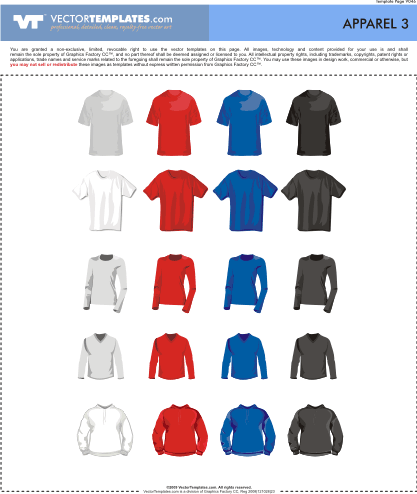 20 Vector Clothing Templates : Free Download