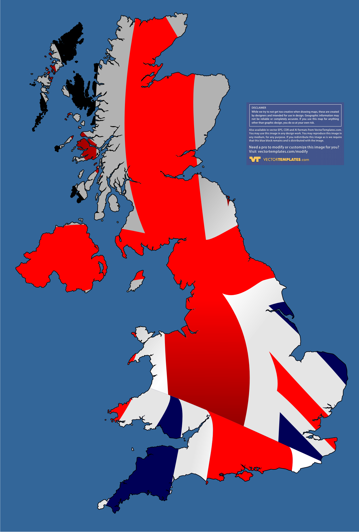 UK Map (Union Jack fill 2)