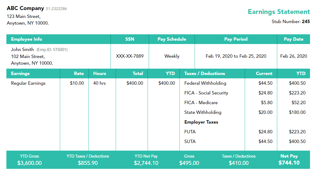 40+ Effective and Printable Pay Stub Templates for Employees