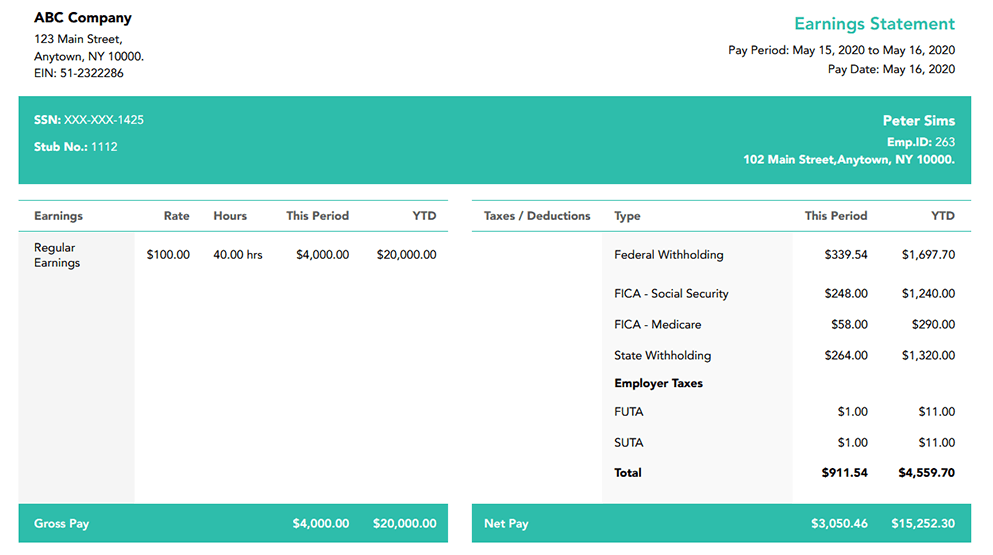 40+ Effective and Printable Pay Stub Templates for Employees