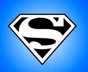 Superman S - Black and White